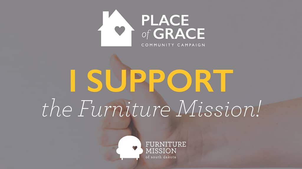 Social media image: I support the Furniture Mission - for Place of Grace Campaign.